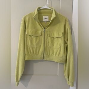 NWT- Aerie Zip Up Velour Ribbed Sweatshirt